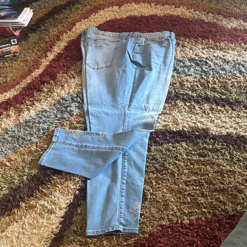 Woman Within Light Blue Ankle & Cropped Jeans